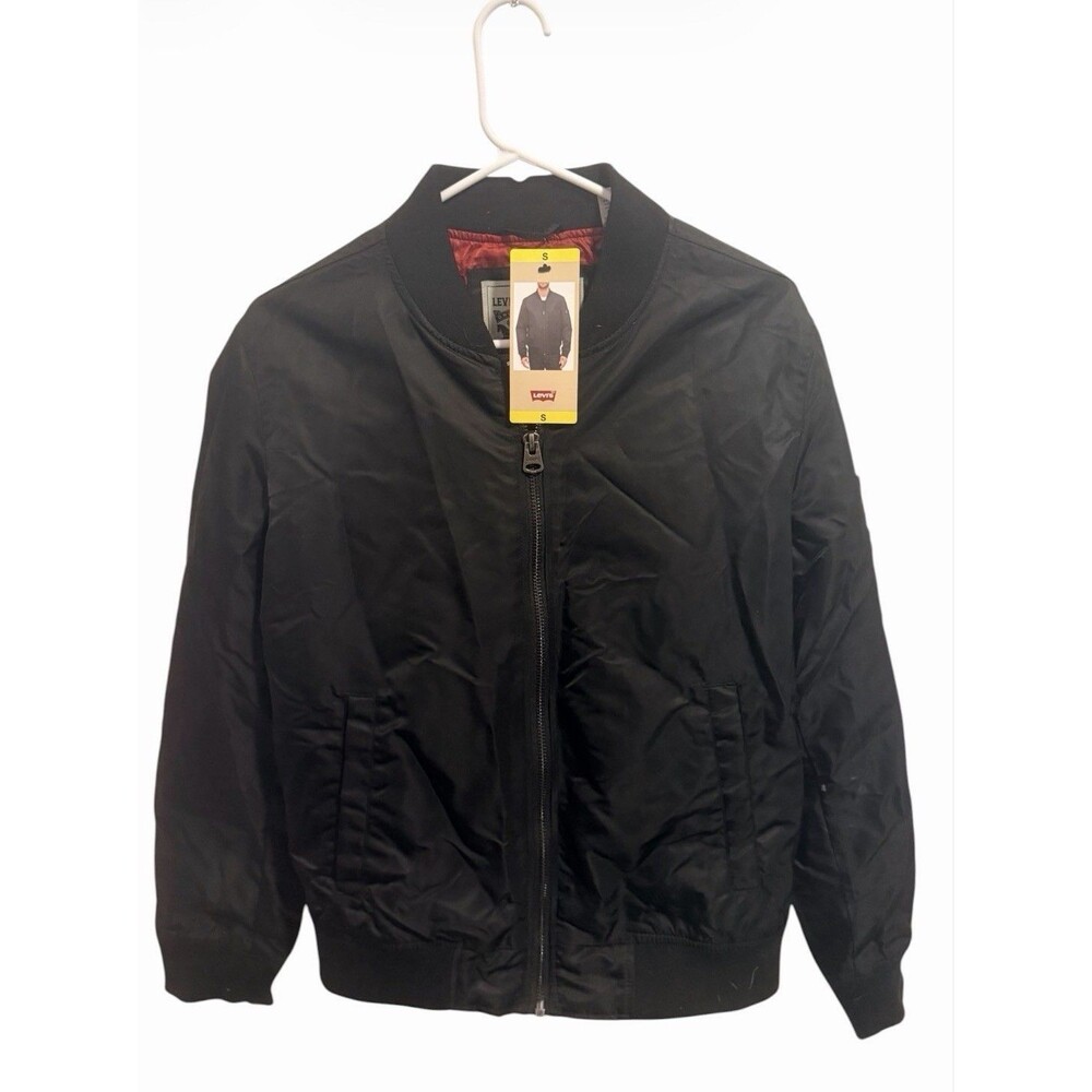 Levi's Mens Military Black/Red Battery Bomber Zip Up Hiking Jacket Size Small